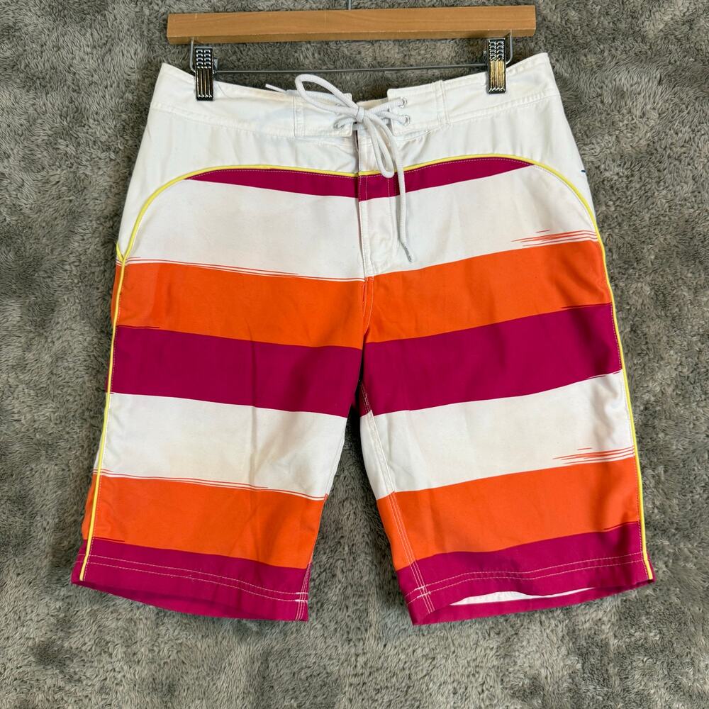 Level Six 6 Board Shorts Paddle Surf Size 6 Women Pink Orange White Colorblock